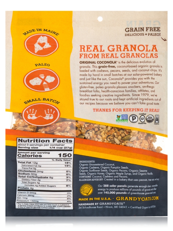 Grain Free Original Coconola (Coconut Granola) - 9 oz (255 Grams) - Alternate View 2