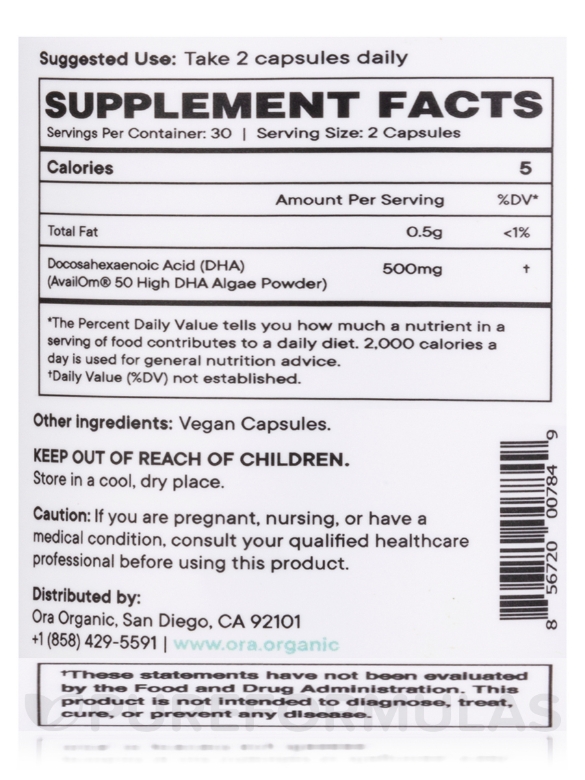 Head & heart: Plant-Based Omega-3 Supplement - 60 Capsules - Alternate View 3