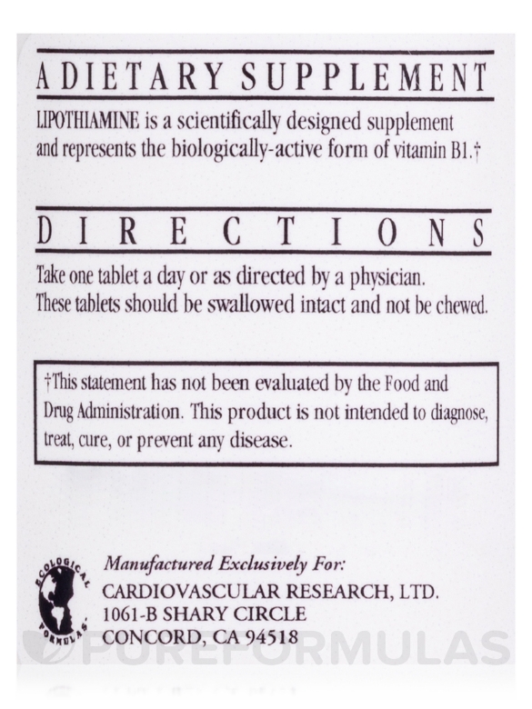 Lipothiamine - 60 Enteric Coated Tablets - Alternate View 4