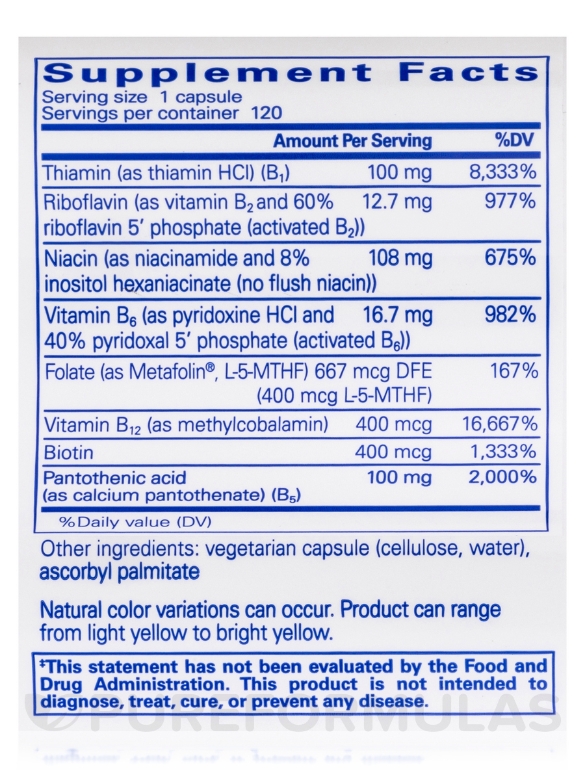 B-Complex Plus - 120 Capsules - Alternate View 4