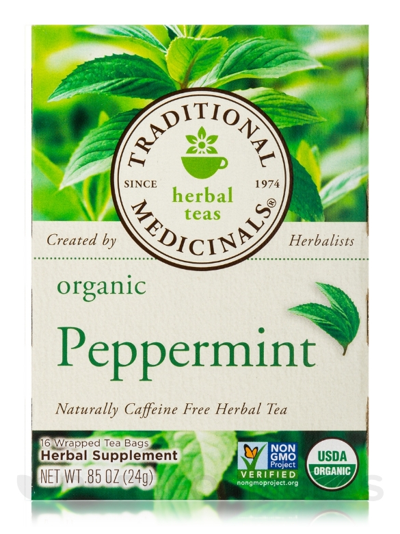 Organic Peppermint Tea - 16 Tea Bags - Alternate View 1