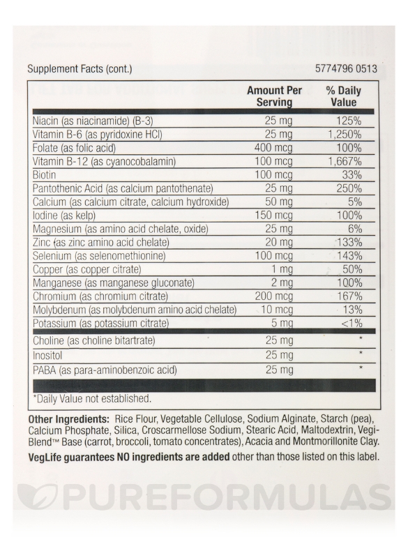 Vegan One™ Multiple (Iron-Free) - 60 Tablets - Alternate View 4