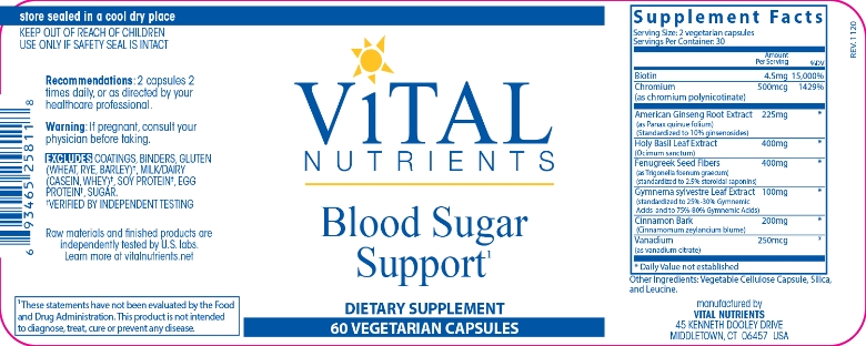 Blood Sugar Support - 60 Vegetarian Capsules - Alternate View 3