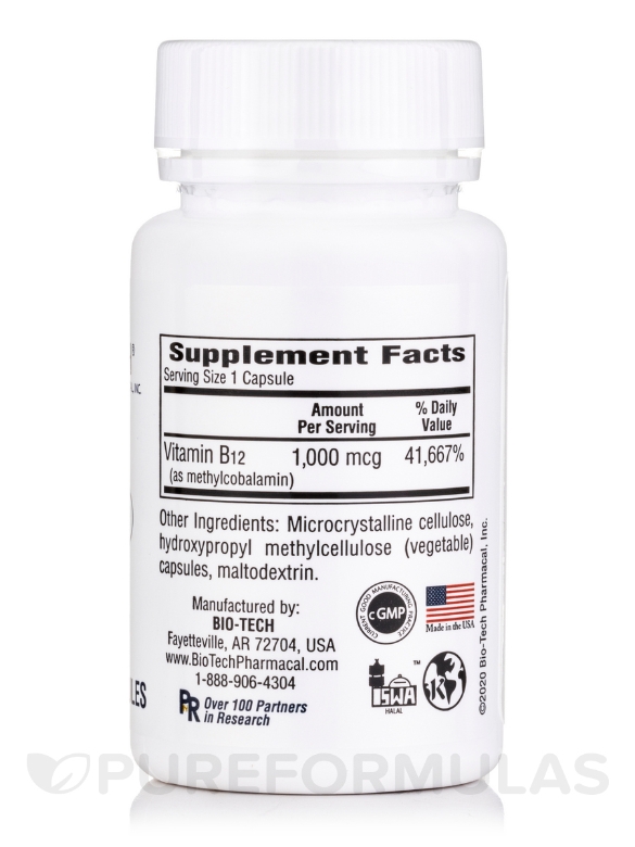 B12-Methyl - 100 Vegetable Capsules - Alternate View 1