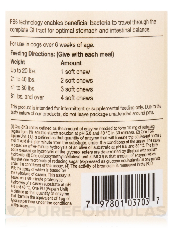 Advanced Probiotics & Enzymes Plus Vet Strength PB6 Probiotic - 120 Soft Chews - Alternate View 3