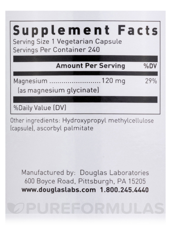 Magnesium Glycinate - 240 Vegetarian Capsules - Alternate View 3