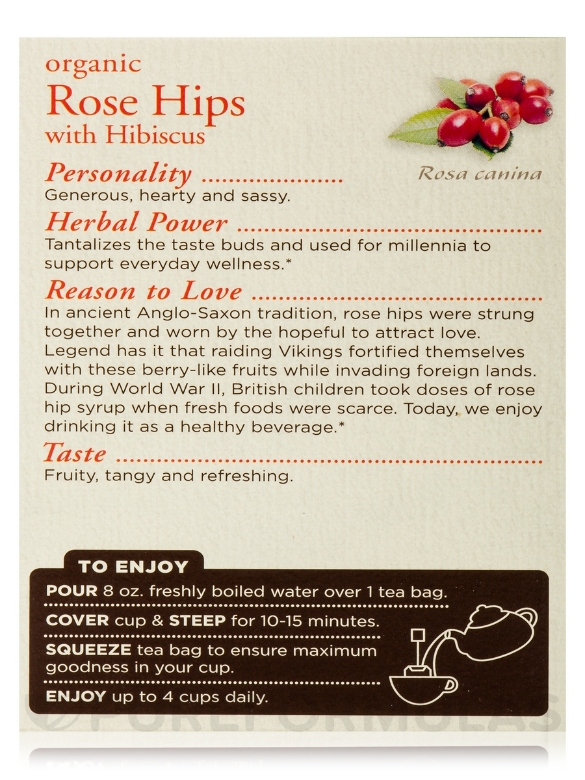 Organic Rose Hips With Hibiscus Tea - 16 Tea Bags - Alternate View 6