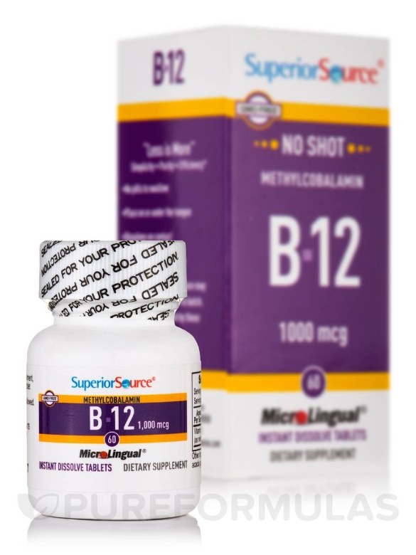 NO SHOT Methylcobalamin B12 1000 mcg - 60 MicroLingual® Tablets