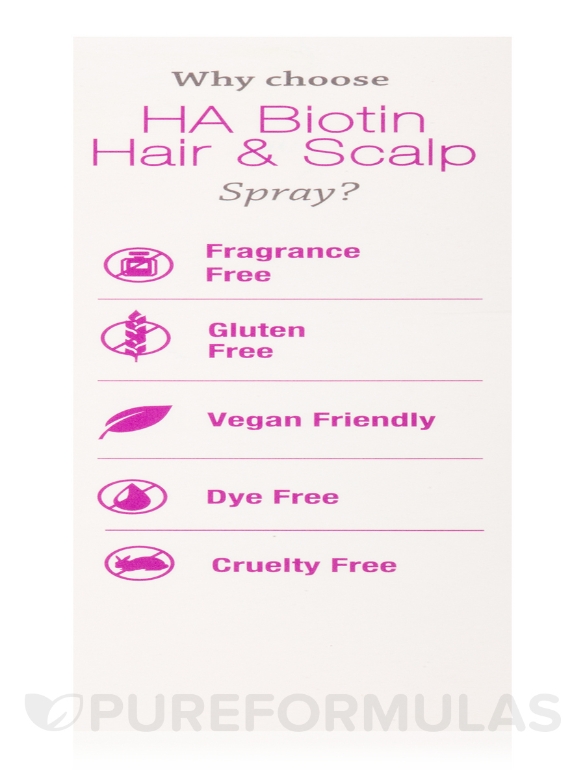 HA Biotin Hair & Scalp Spray (Hyaluronic Acid & Biotin) - 4 fl. oz (118 ml) - Alternate View 8