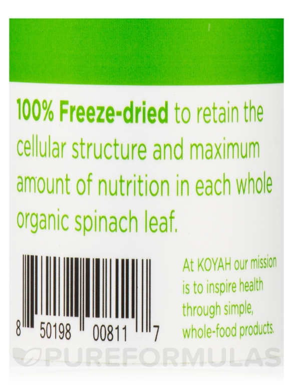 Organic Freeze-Dried Spinach Powder - 2.9 oz (81 Grams) - Alternate View 6