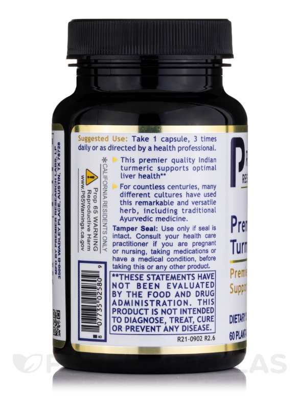 Premier Turmeric - 60 Plant-Source Capsules - Alternate View 3