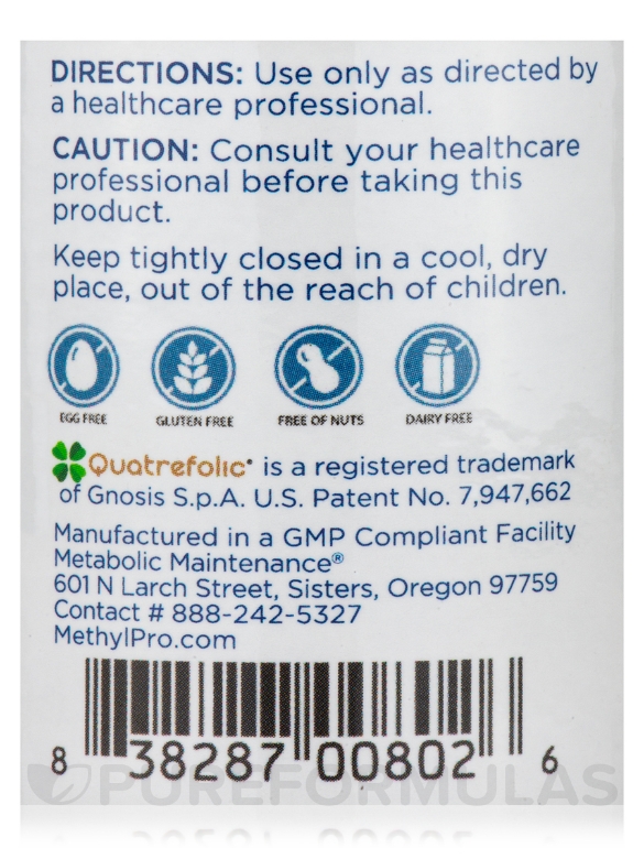 B-Complex + 15 mg L-Methylfolate - 30 Capsules - Alternate View 4