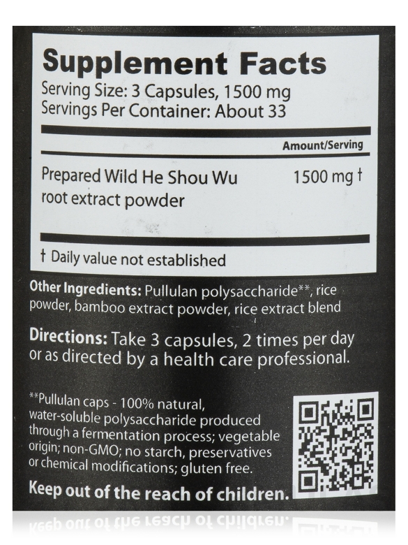 He Shou Wu™ - 100 Vegetarian Capsules - Alternate View 4