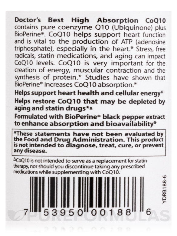 High Absorption CoQ10 with BioPerine® 100 mg - 120 Veggie Capsules - Alternate View 4