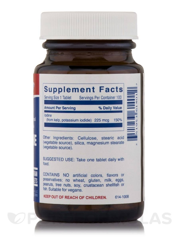 Natural Iodine from Kelp - 100 Vegetarian Tablets - Alternate View 1