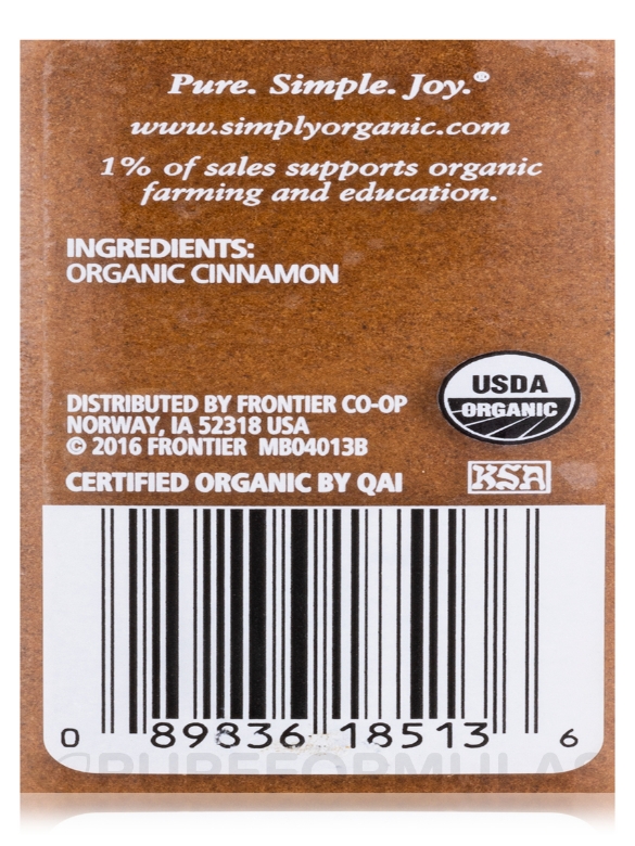 Ground Cinnamon - 2.45 oz (69 Grams) - Alternate View 2