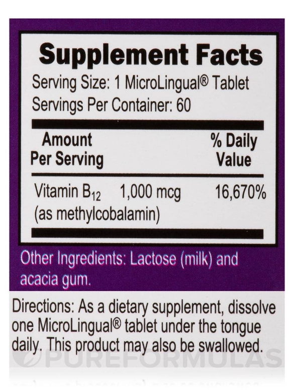 NO SHOT Methylcobalamin B12 1000 mcg - 60 MicroLingual® Tablets - Alternate View 7