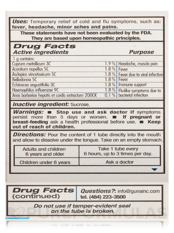 Guna-Flu - 6 Monodose Tubes-Globules - Alternate View 7