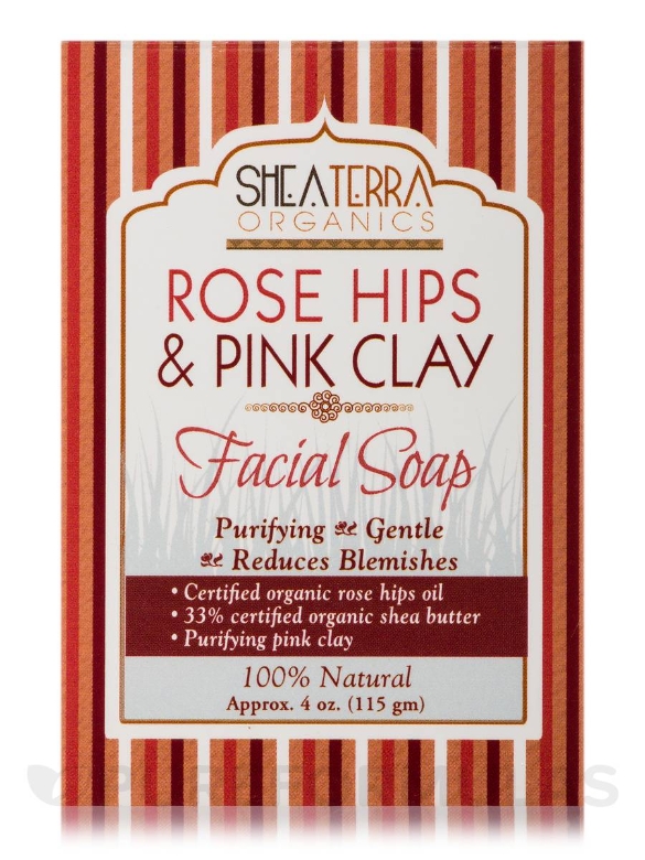 Rose Hips & Pink Clay Facial Cleansing Bar - 4 oz (115 Grams) - Alternate View 1