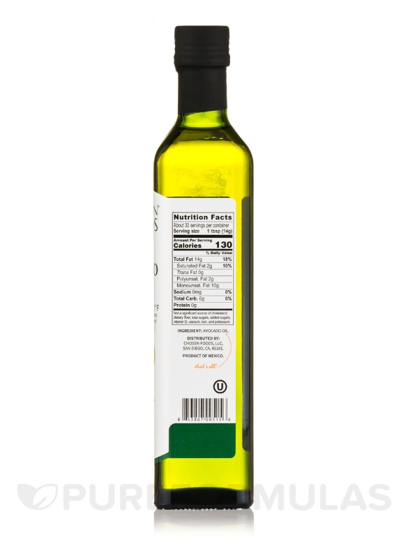 100% Pure Avocado Oil - 16.9 fl. oz (500 ml) - Alternate View 1