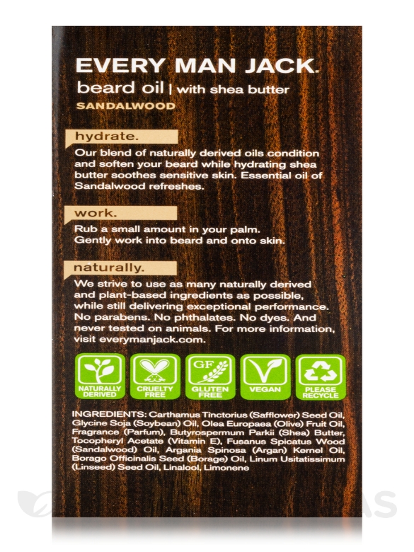 Hydrating Beard Oil, Sandalwood