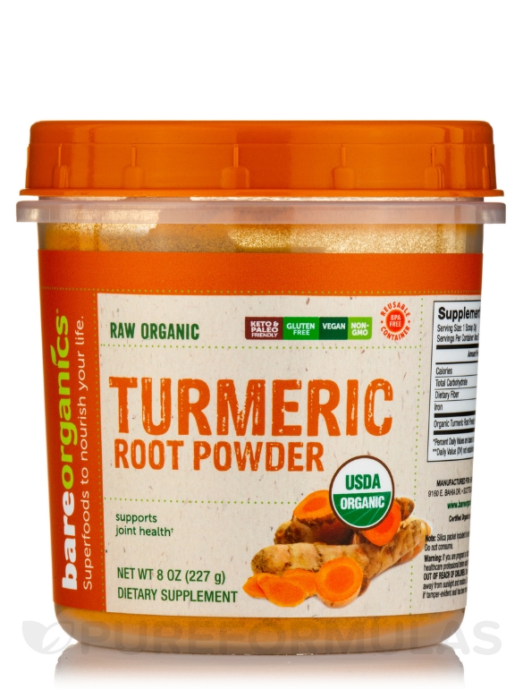 Raw Organic Turmeric Root Powder - 8 oz (227 Grams)