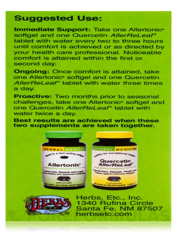 Allergy ReLeaf® System - 2 Bottles - 60 ct bottles (Allertonic® & Quercetin AllerReLeaf®) - Alternate View 9