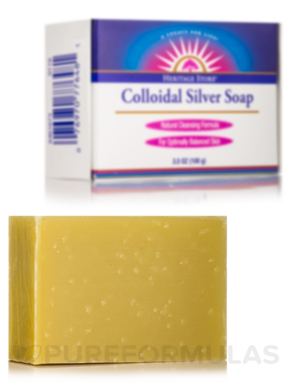 Colloidal Silver Soap Bar - 3.5 oz (100 Grams) - Alternate View 1