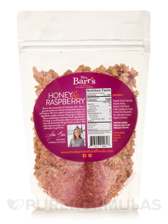 Honey & Raspberry Granola - 10 oz (283 Grams) - Alternate View 1