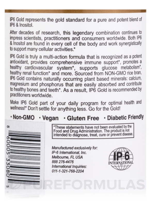 IP6 Gold® Immune Support Formula - 120 Vegetarian Capsules - Alternate View 4