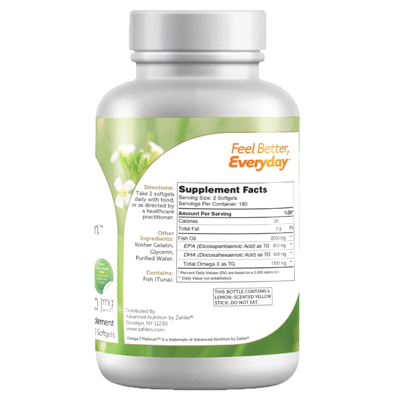 Omega 3 Platinum™ 2000 mg - 360 Softgels - Alternate View 1