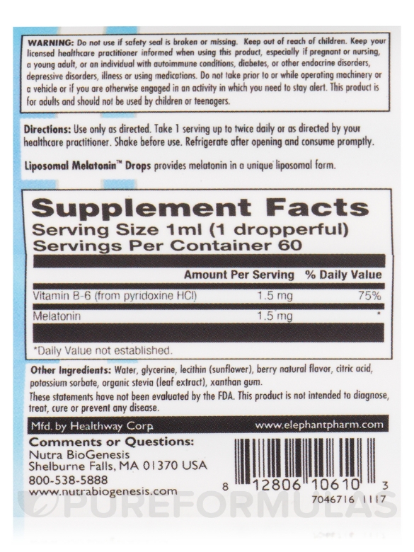 Liposomal Melatonin™ Drops - 2 fl. oz (60 ml) - Alternate View 4