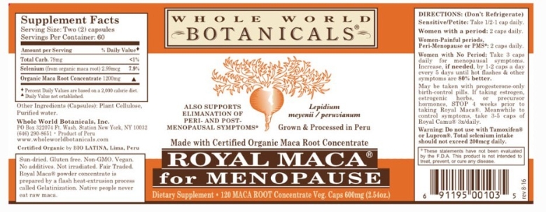 Royal Maca® For Menopause - 120 Vegetarian Capsules - Alternate View 1