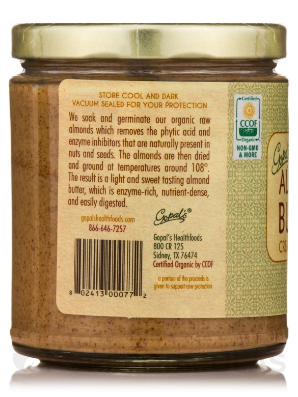 Sprouted Organic Raw Almond Butter