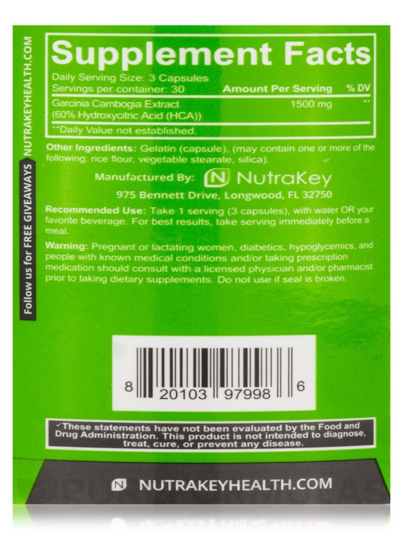 Garcinia Cambogia - 90 Capsules - Alternate View 4