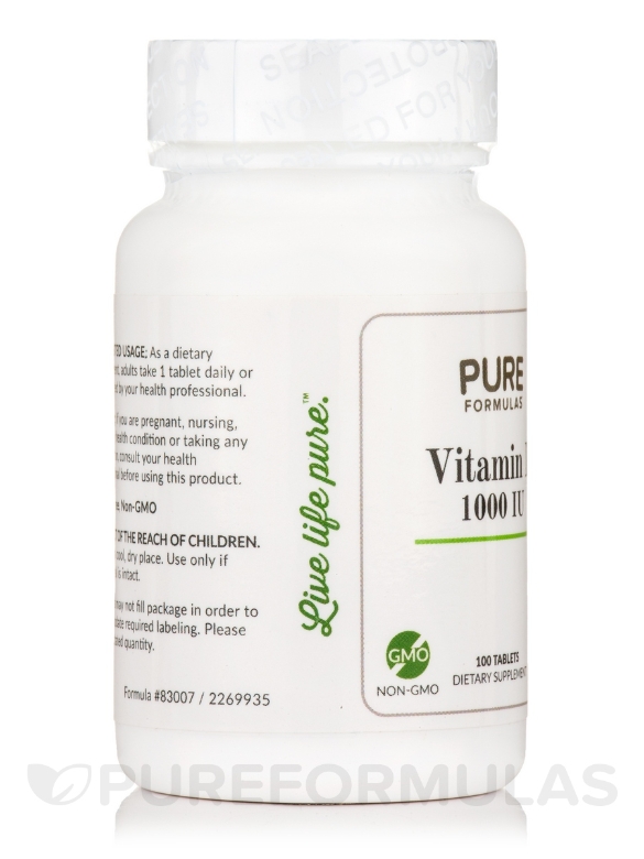 Vitamin D 1000 IU - 100 Tablets - Alternate View 4