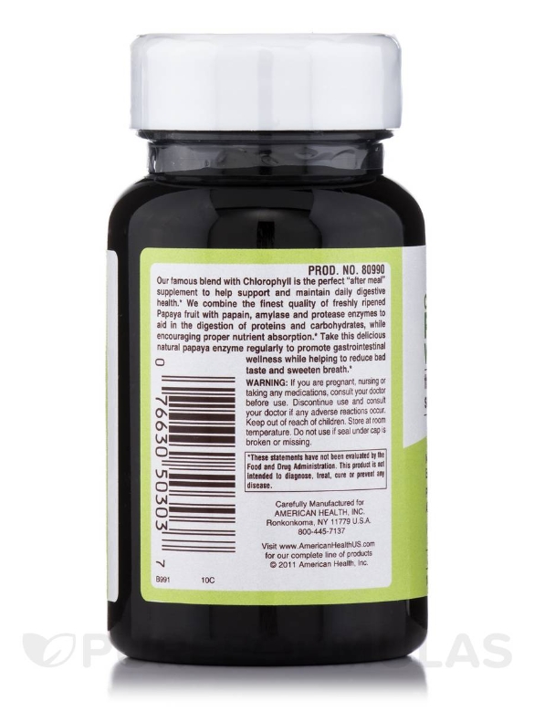 Papaya Enzyme with Chlorophyll - 100 Chewable Tablets - Alternate View 2