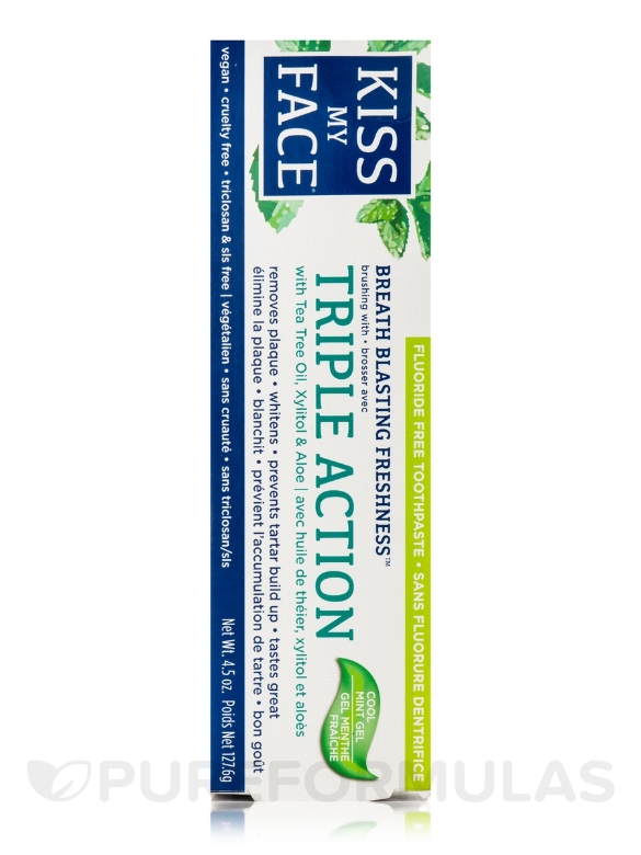 Triple Action Cool Mint Gel Fluoride Free Toothpaste - 4.5 oz (127.6 Grams) - Alternate View 4