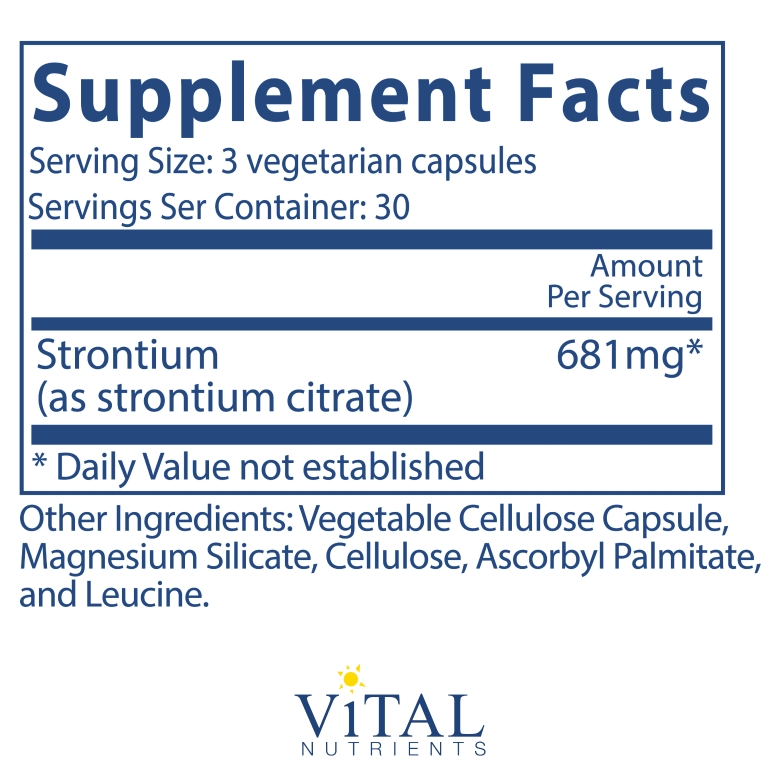 Strontium (Citrate) 227 mg - 90 Vegetarian Capsules - Alternate View 6