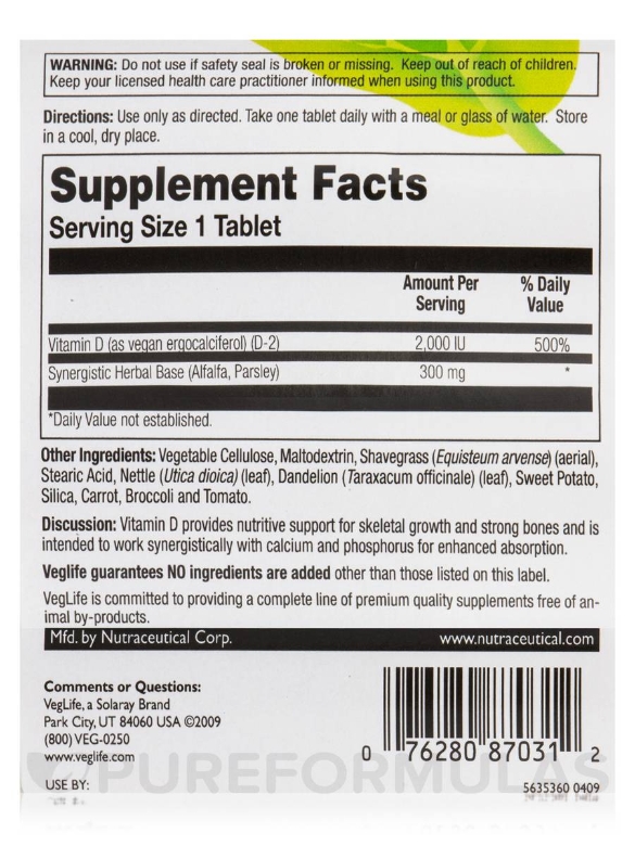 Supreme Vegan D™ 2000 IU - 100 Tablets - Alternate View 4