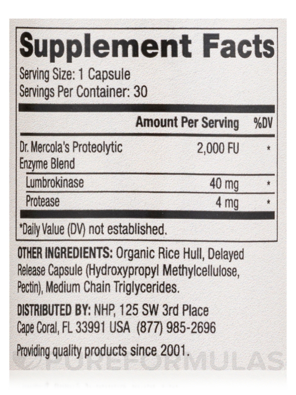 Lumbrokinase Enzymes - 30 Capsules - Alternate View 3