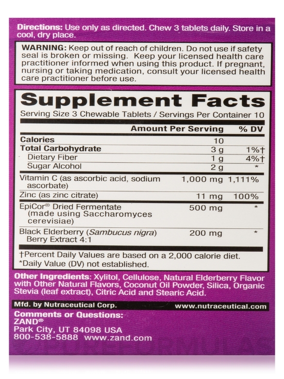 Immune Fast Sweet Elderberry - 30 Chewable Tablets - Alternate View 8