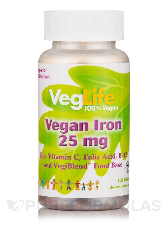 Vegan Iron 25 mg - 100 Tablets