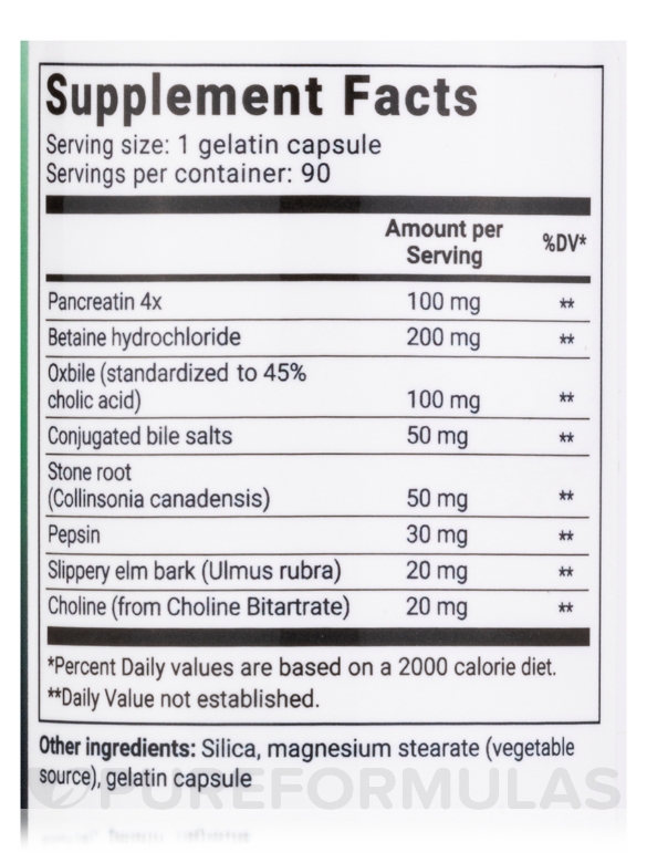 Gallbladder Formula - 90 Capsules - Alternate View 3