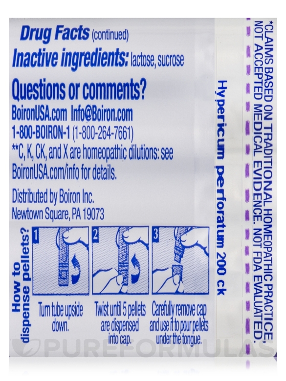 Hypericum Perforatum 200ck - 1 Tube (approx. 80 pellets) - Alternate View 7