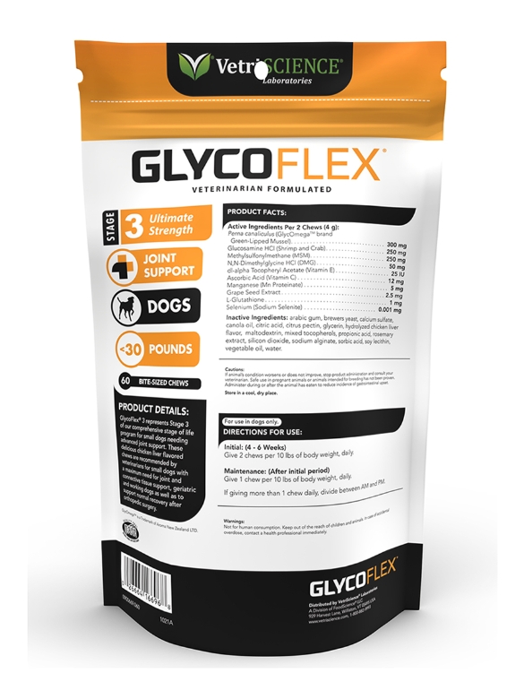 GlycoFlex® Stage 3 for Small Dogs - 60 Bite-Sized Chews - Alternate View 1