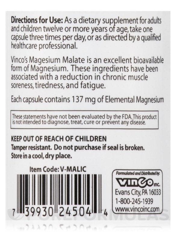 Magnesium Malate - 90 Vegetable Capsules - Alternate View 4