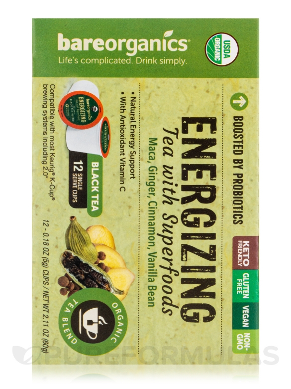 Organic Energizing Tea with Superfoods - 12 Single-serve Cups (2.12 oz / 60 Grams) - Alternate View 4