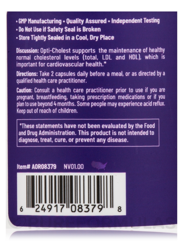 Opti-Cholest - 60 Vegetarian Capsules - Alternate View 4