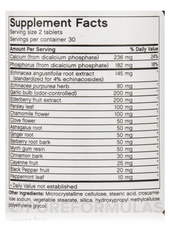 Garlic Echinacea Elderberry+ - 60 Vegetarian Tablets - Alternate View 3